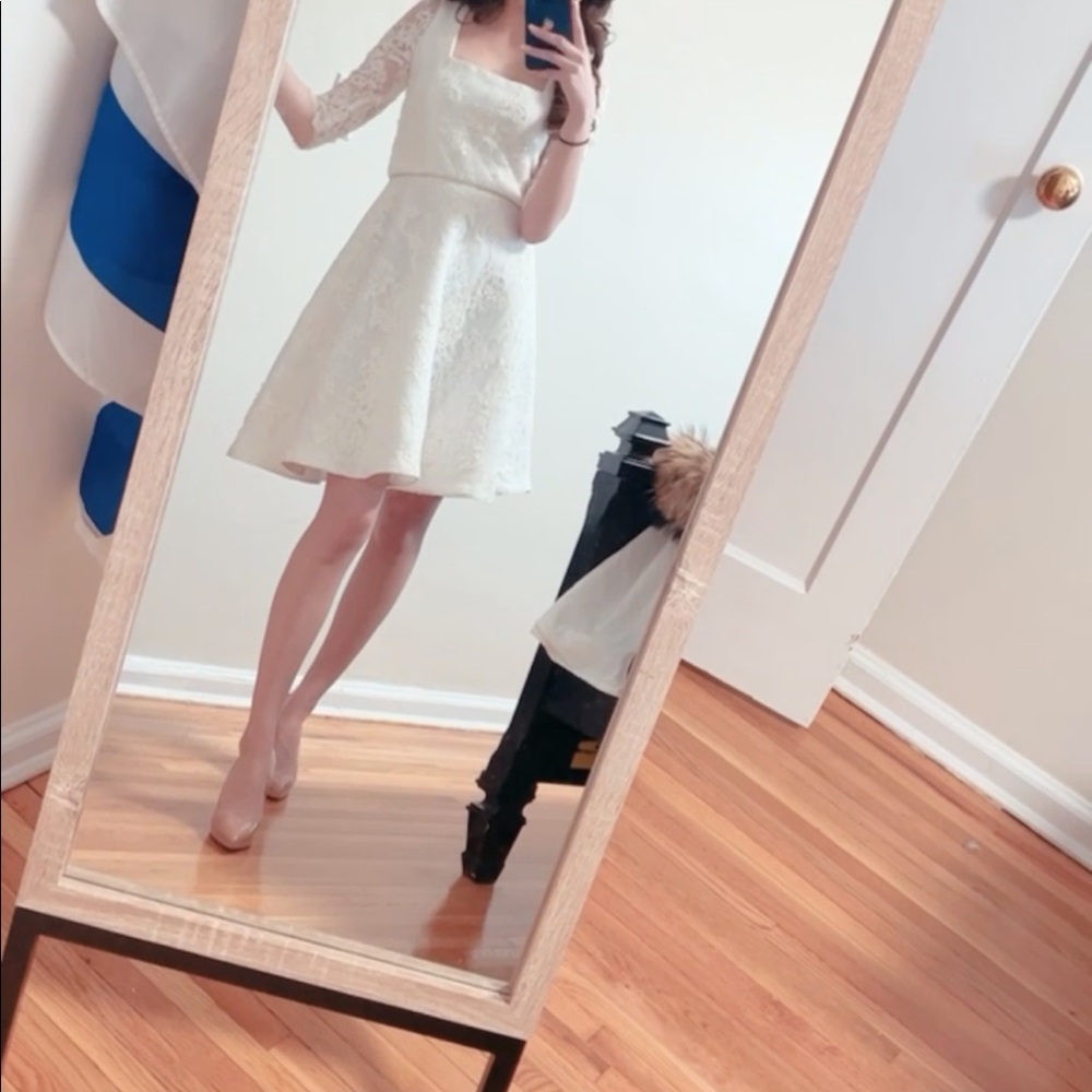 White lace custom dress